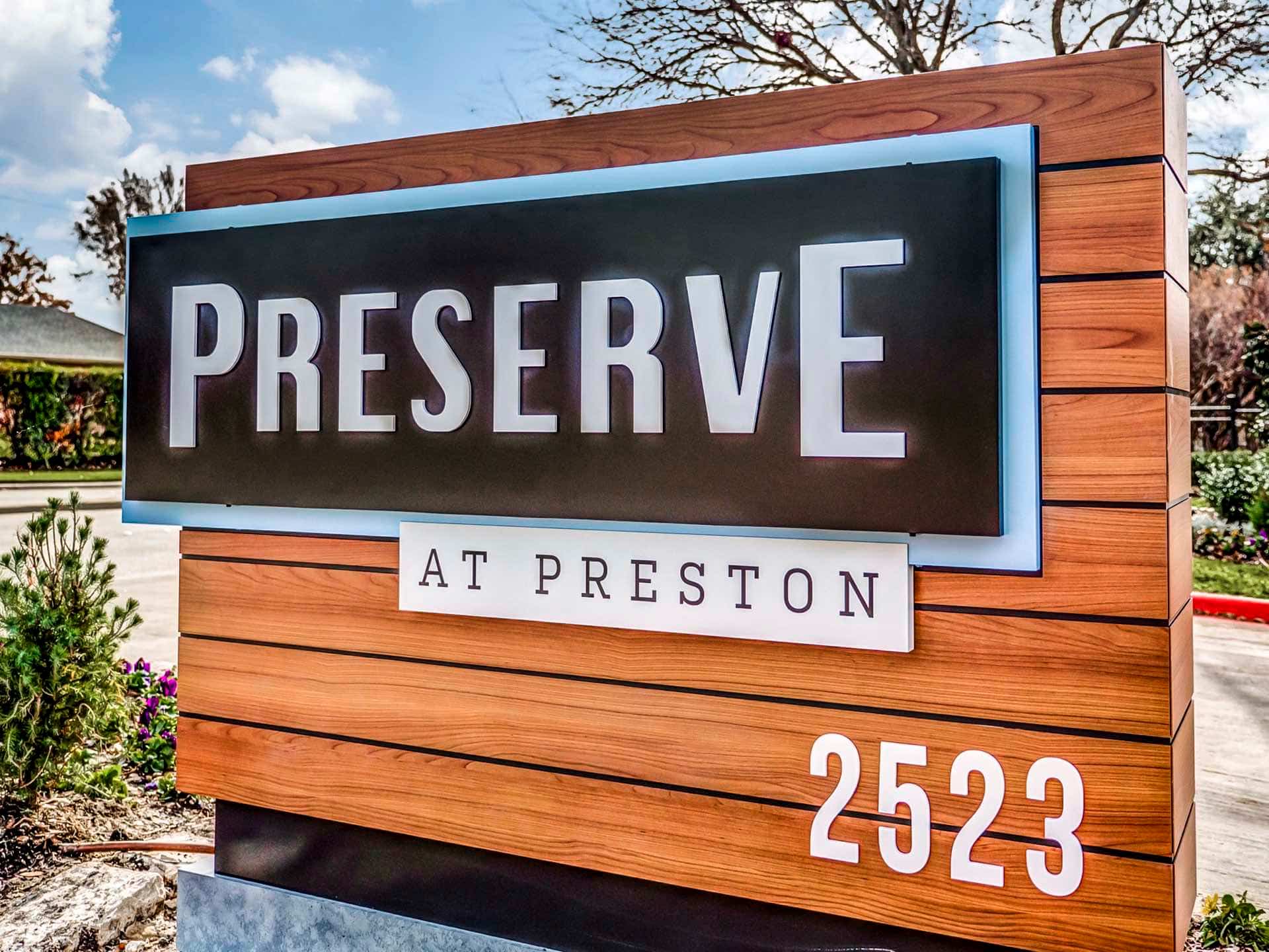 Preserve at Preson sign with street number 2523
